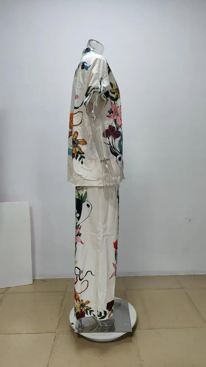 Vibrant Colorblock Wide-Leg Two-Piece Set