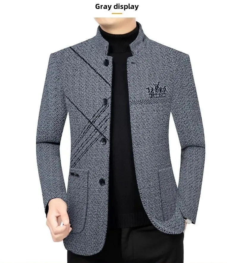 Men’s Woolen Overcoat – Casual Thickened Winter Jacket