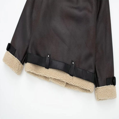FurEdge Moto Style Faux Fur Jacket