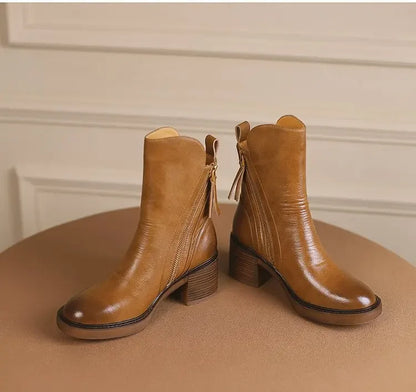 Trendy Mid Zipper Boots