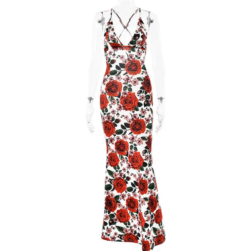 Midnight Allure Backless Maxi Dress