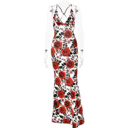 Midnight Allure Backless Maxi Dress