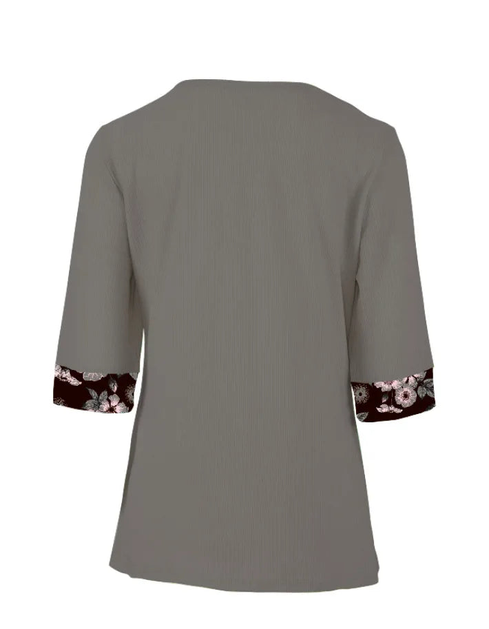 Layered Bloom Splice Casual Top