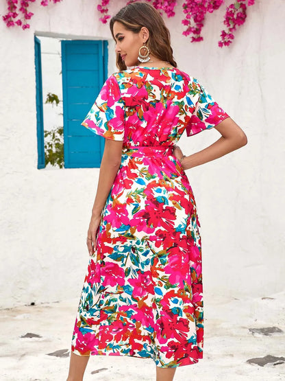 Curvy Chic V-Neck Belted Dress