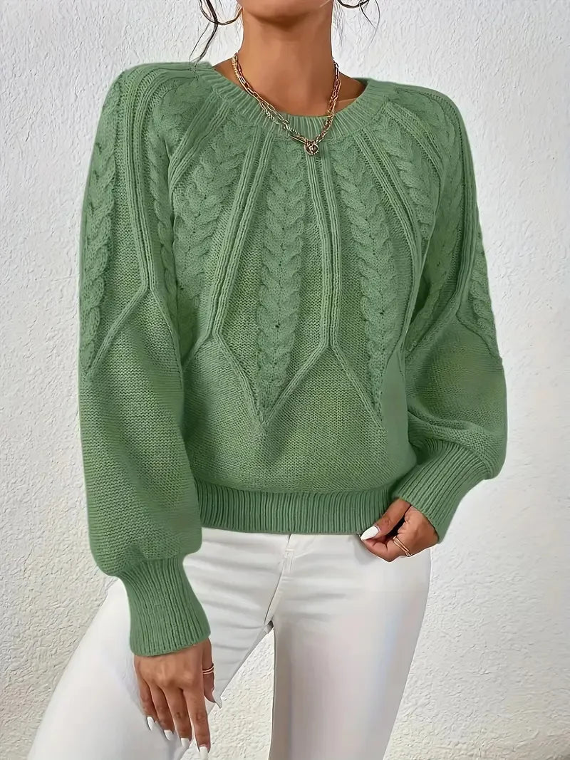 Women’s Neck Sweater — Chic Solid Knitwear