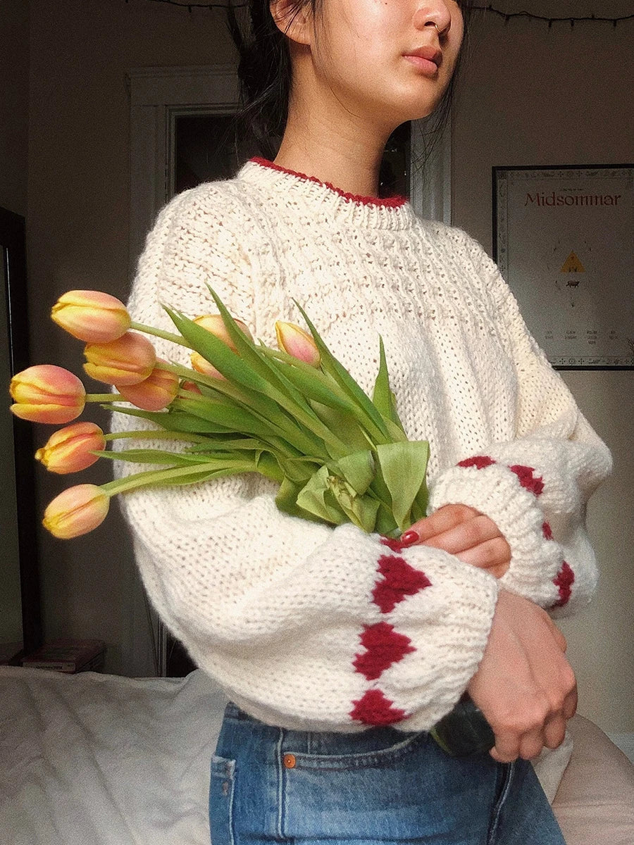 Sweetheart Charm Loose Knit Sweater