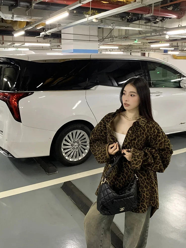 Women’s Leopard Print Shirt Jacket