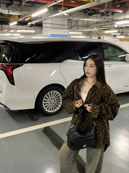 Women’s Leopard Print Shirt Jacket