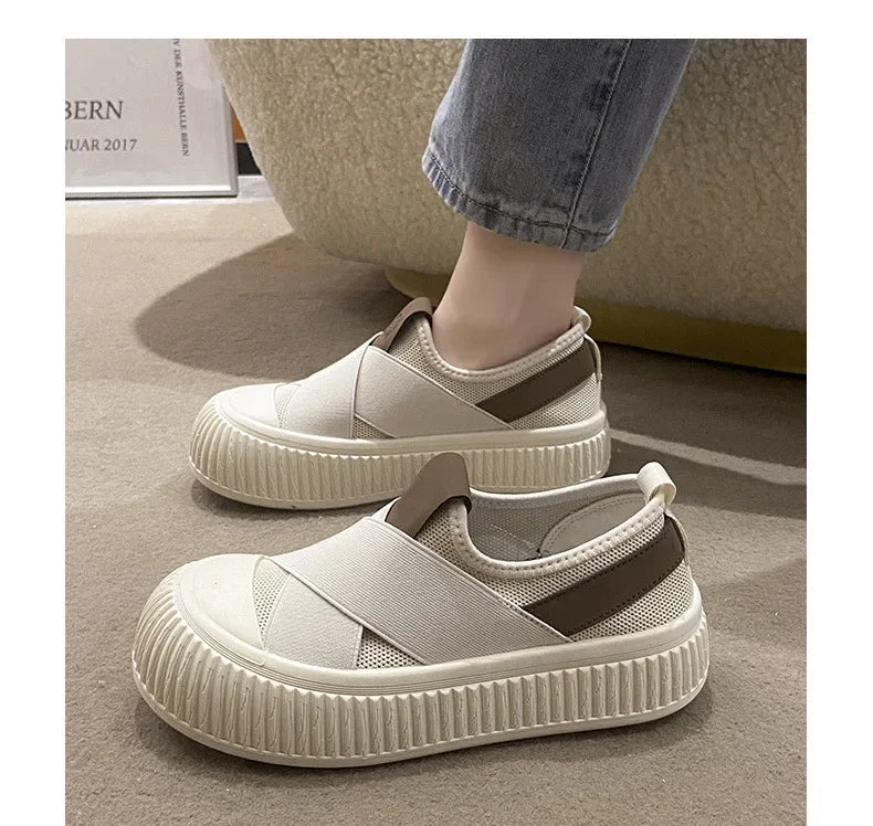 Platform Mesh Slip-On Sneakers