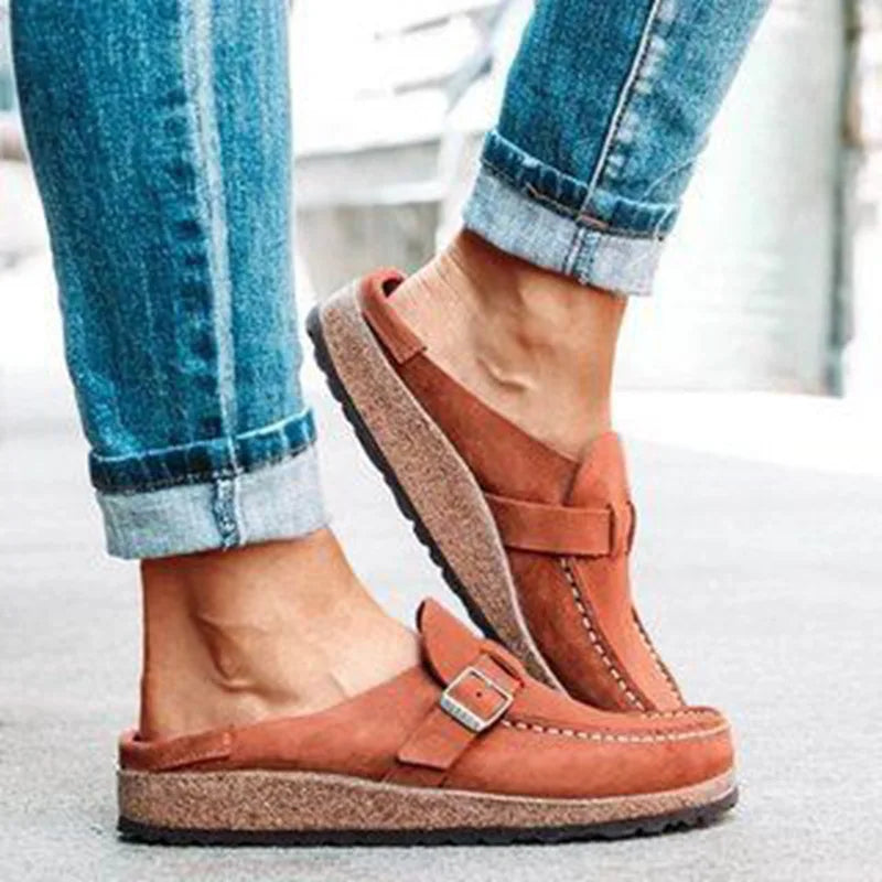 Plus Size Suede Mules