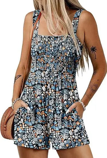Trendy Square Neck Sleeveless Jumpsuit