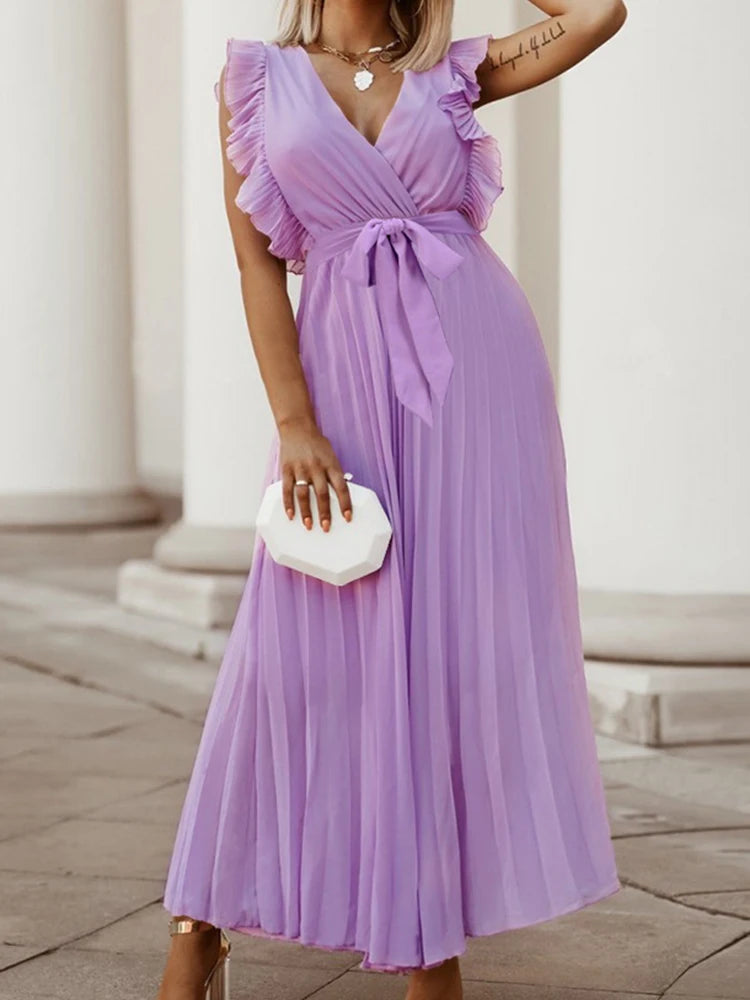 Graceflow Ruffled Chiffon Maxi