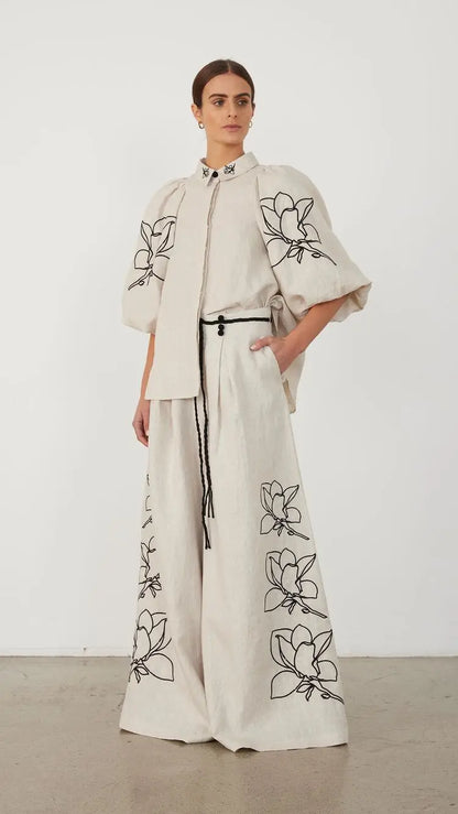 Floral Ease Wide-Leg Set