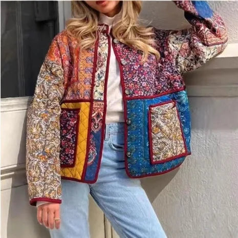 Blossom Muse Patchwork Cotton Jacket