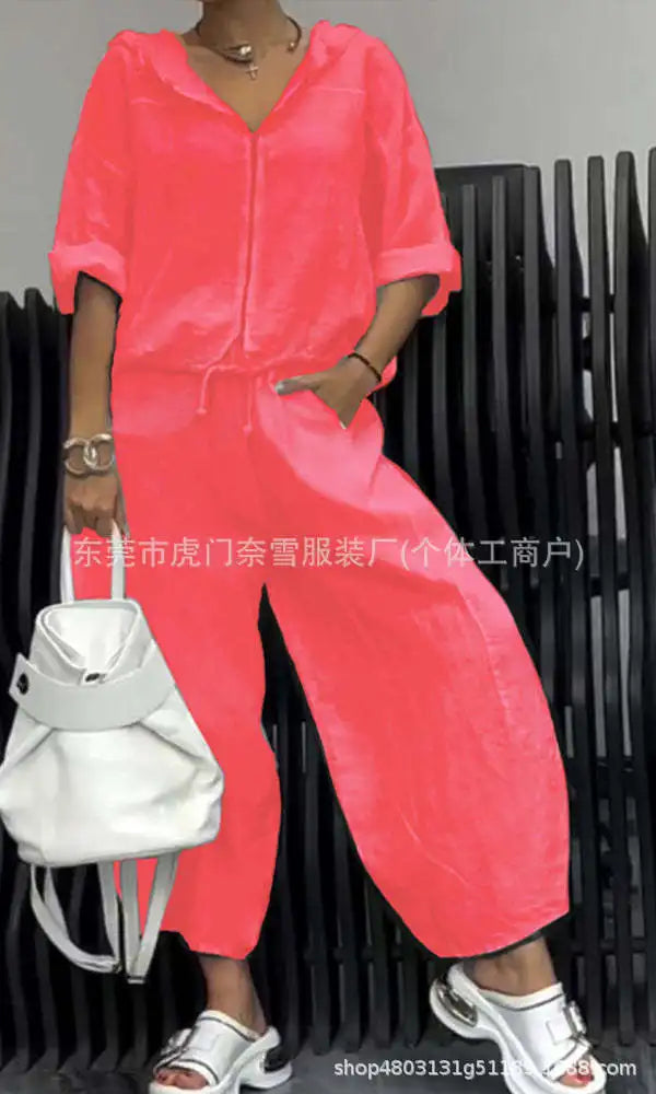 Casual Cotton Linen Two-Piece Set