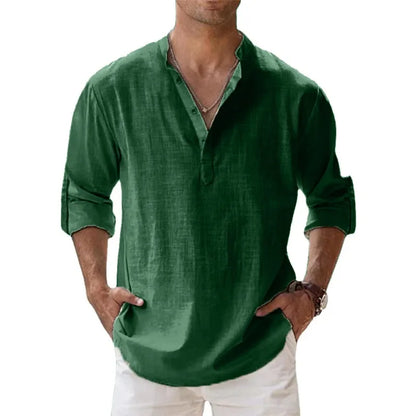 Lightweight Cotton Henley Beach Shirt