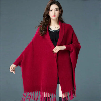Plush Mink Knit Cardigan Cloak