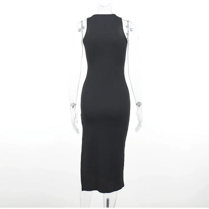 SculptKnit Sleeveless Split Midi Dress