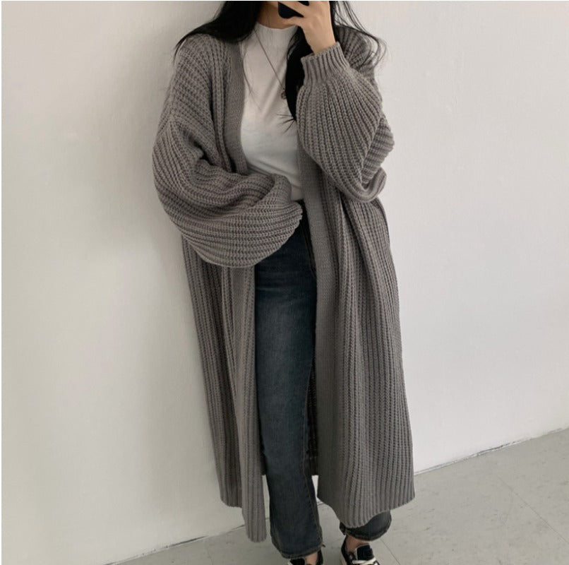 Vintage Cozy Long Knit Cardigan