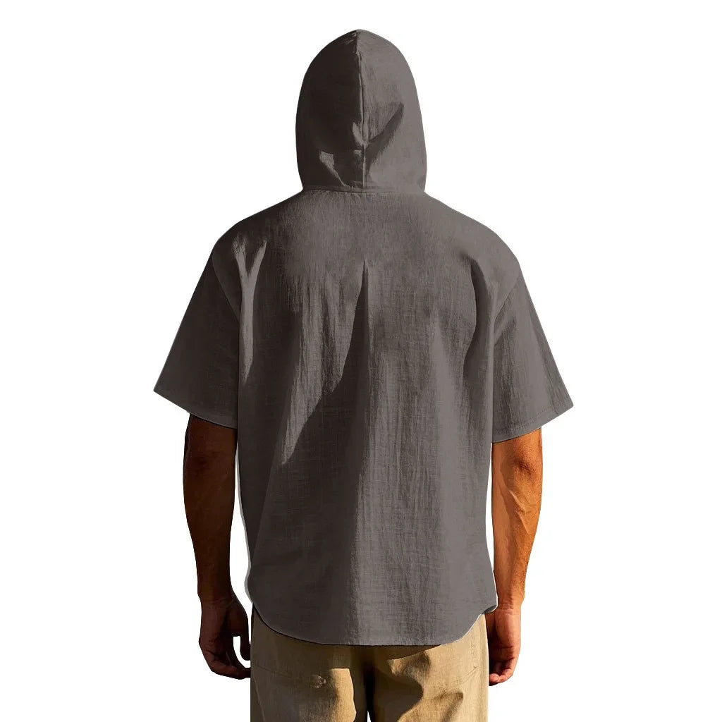Lightweight Linen Hooded Summer Shirt