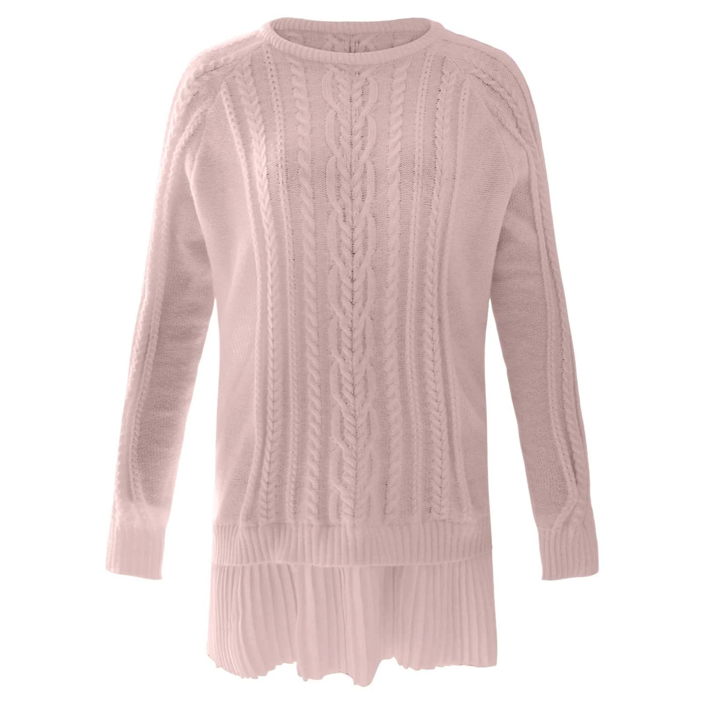 Women’s Twist Knit Sweater Dress — Retro O-Neck