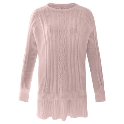 Women’s Twist Knit Sweater Dress — Retro O-Neck