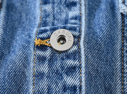 Moon Fade Button-Up Denim Coat