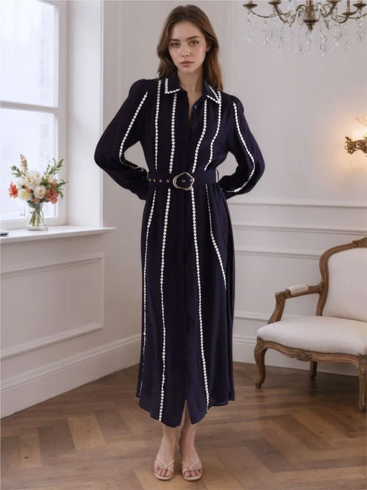 Stripe Muse Ruffle Shirt Dress