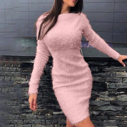 Cozy Curve Knit Bodycon Sweater Dress