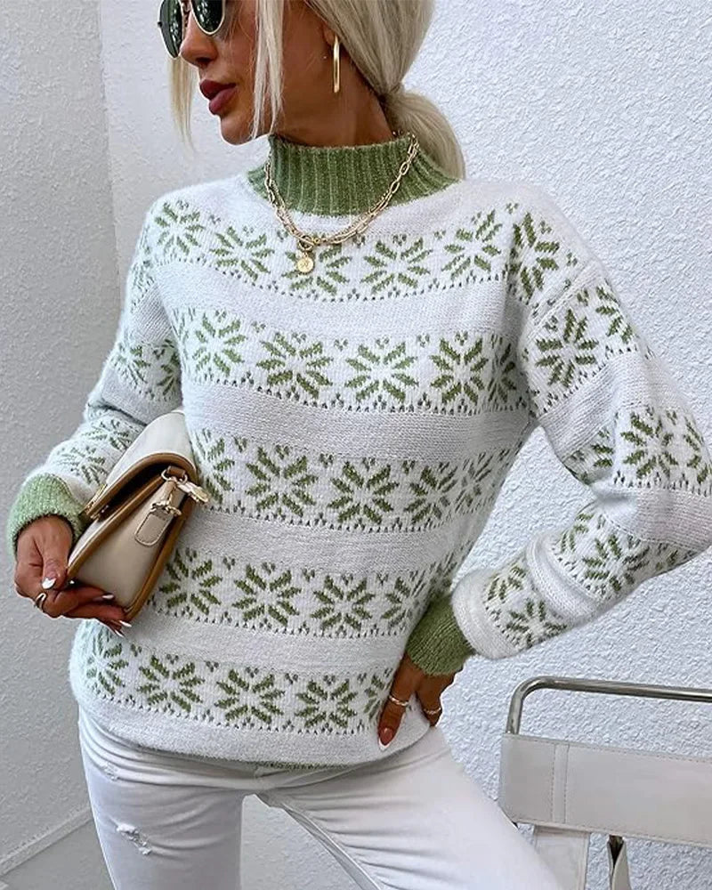 Cozy Half Turtleneck Snow Sweater