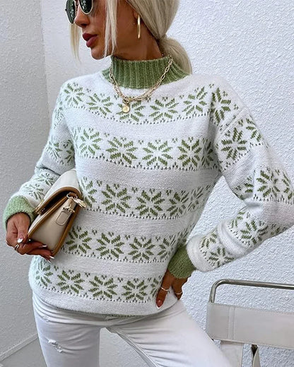 Cozy Half Turtleneck Snow Sweater
