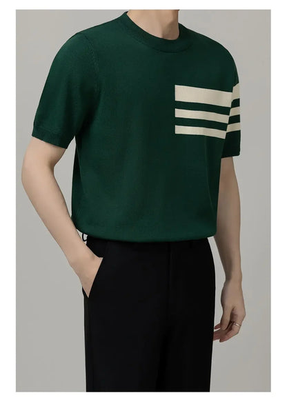 British Style Color-Block Knit Tee