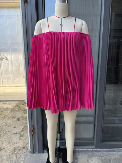 Glimmer Drape One Shoulder Shorts Set