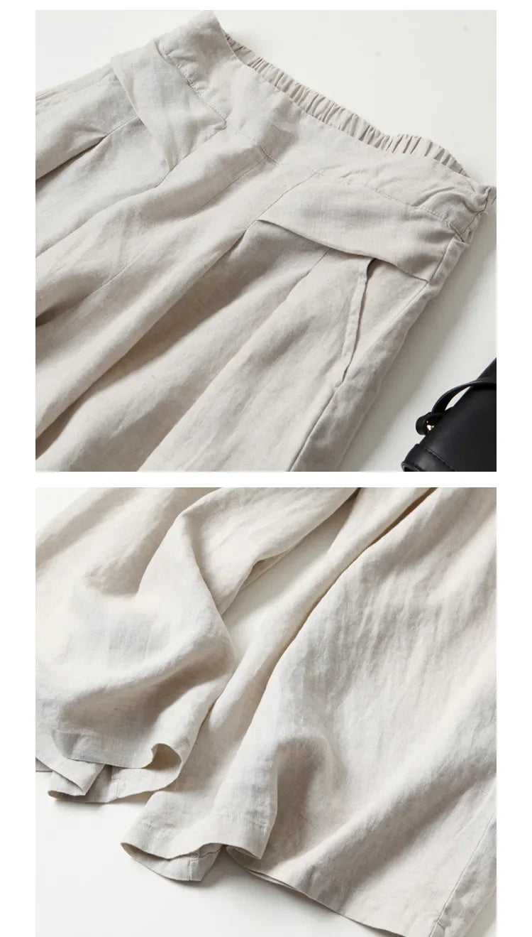 Art Ease Cotton Linen Wide Leg Pants