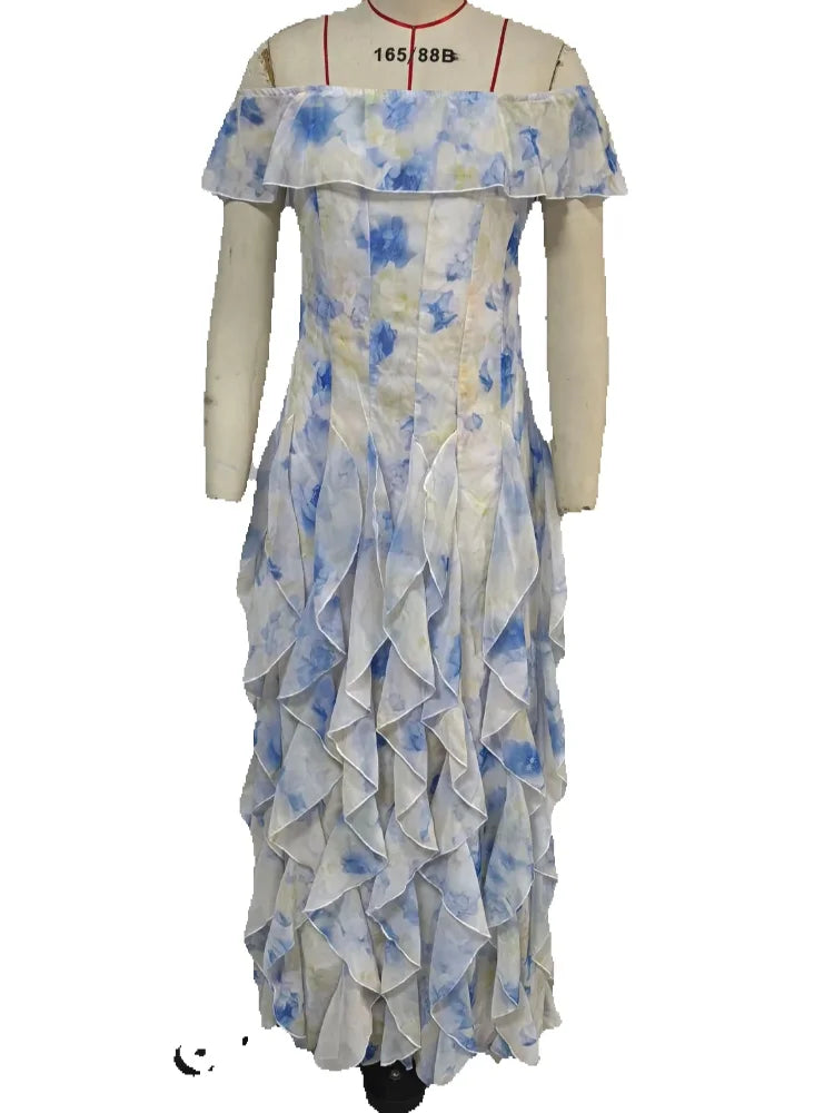 Parisian Breeze Off-Shoulder Maxi Dress