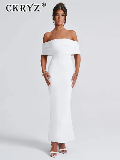 Sexy Strapless Backless Bodycon Maxi