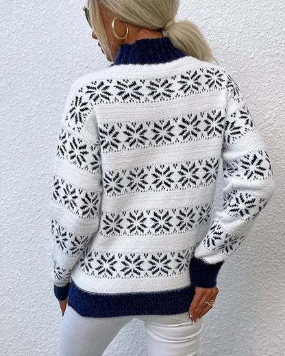 Cozy Half Turtleneck Snow Sweater