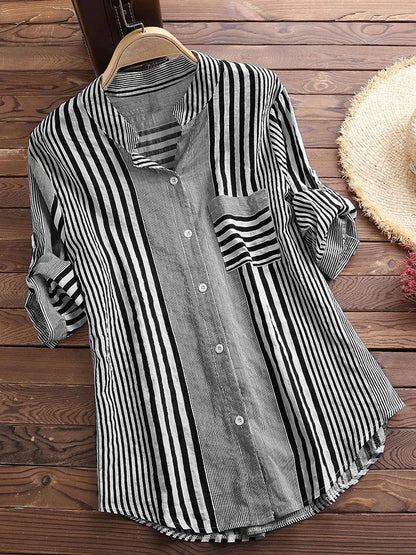 Breezy Stripes Cotton Linen Tunic