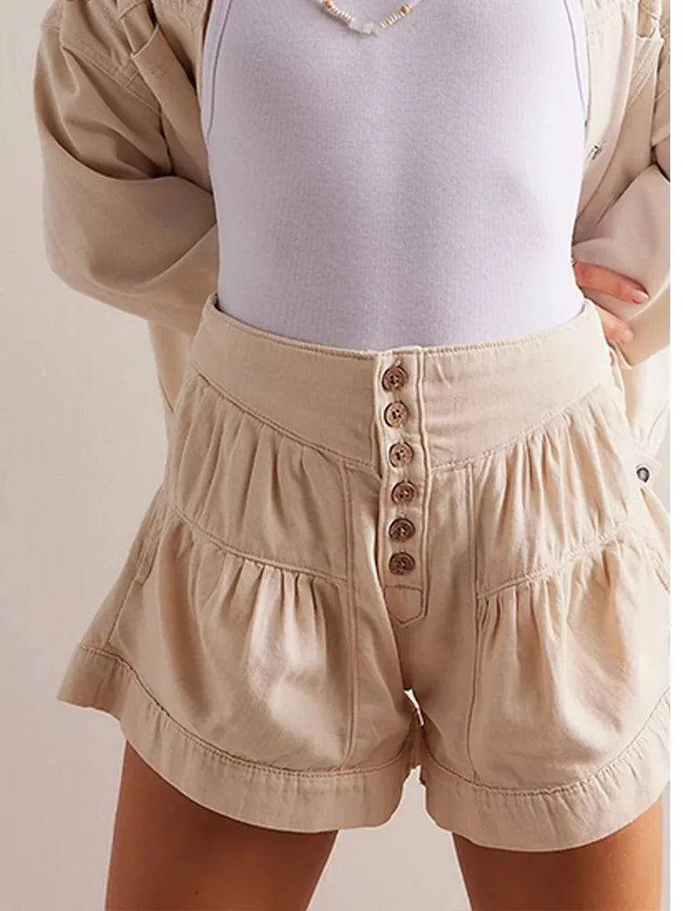 Elegant High Waist Denim Shorts