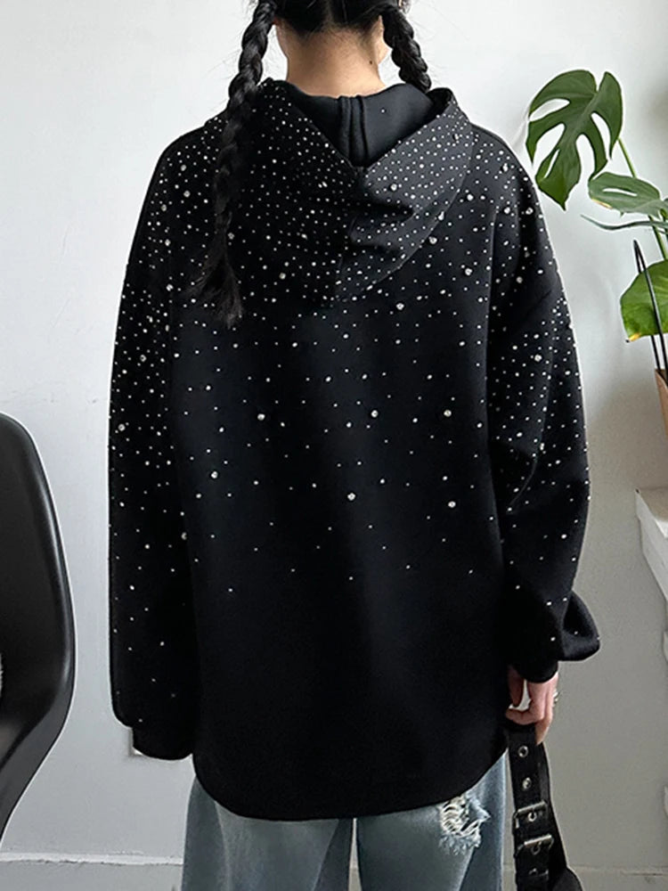 Black Rhinestone Sparkle Hoodie