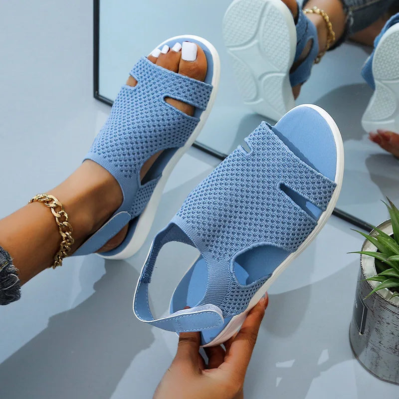Crystal Mesh Flat Sandals