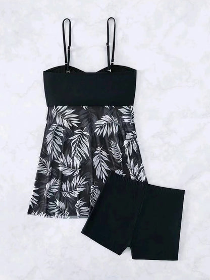 Wave Luxe Printed Tankini Swim Set