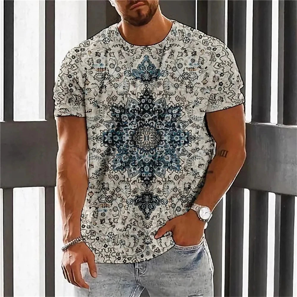 3D Floral Henley Shirt