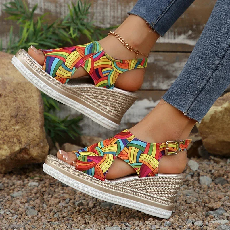 Hemp Rope Wedge Sandals