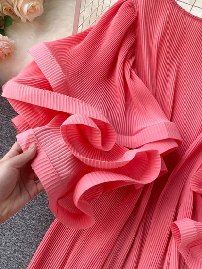 Flutter Grace Pleated Chiffon Blouse