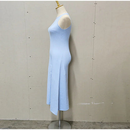 SculptKnit Sleeveless Split Midi Dress