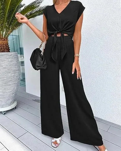 Women's Summer Belted 2-Piece Set