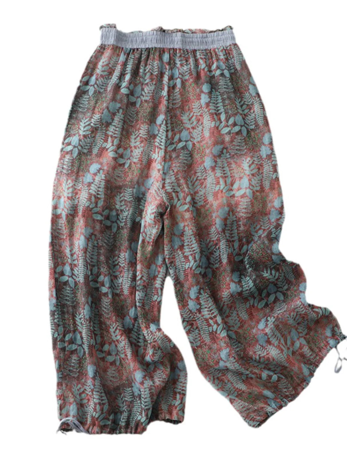 Cotton Linen Printed Slim Fit Pantss