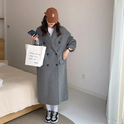 Double-Breasted Woolen Coat