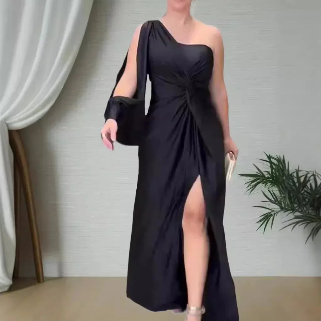 Elegant One-Shoulder Party Maxi